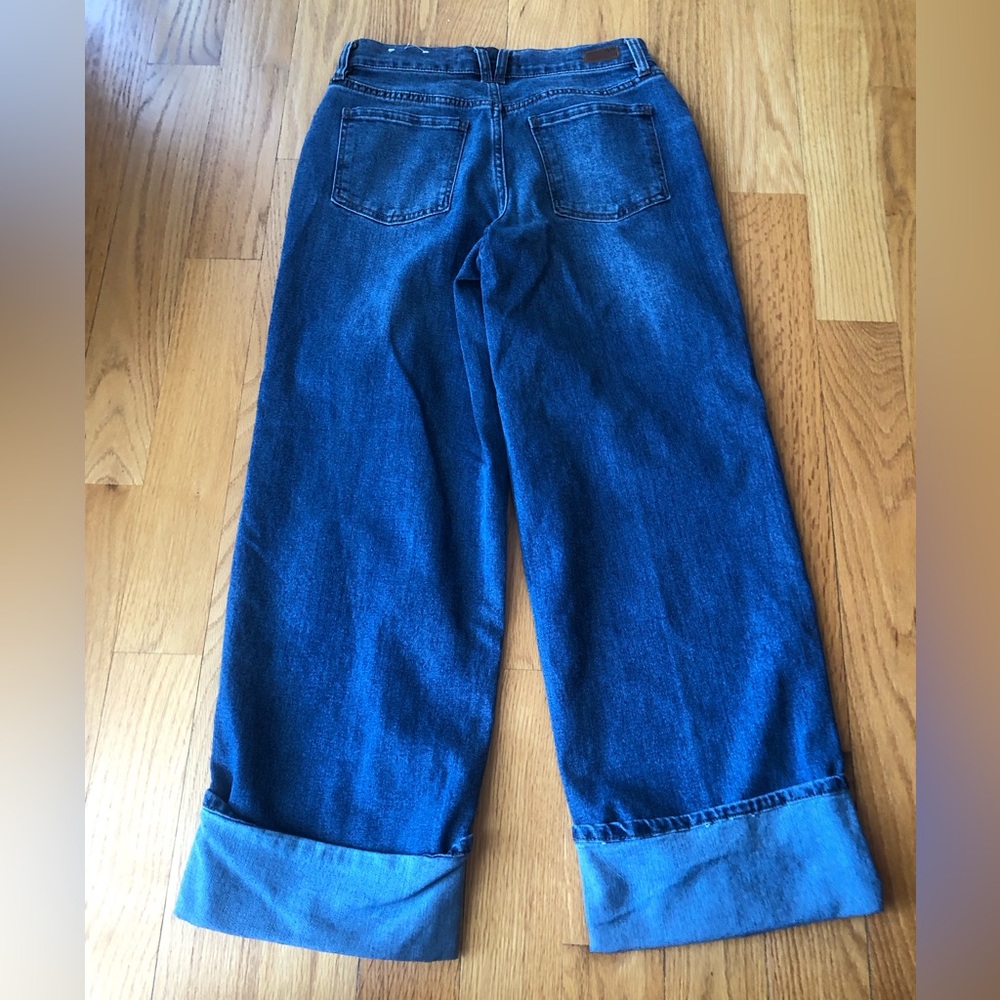 Blue Revival Wide Leg Cuffed Blue Women's Jeans - Picture 5 of 5